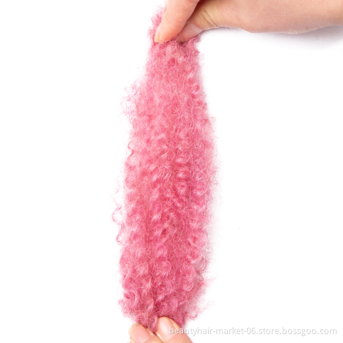 BLT cheap russian 100% human hair pink bulk tight afro kinky human hair bulk for dreadlock or twist braids
